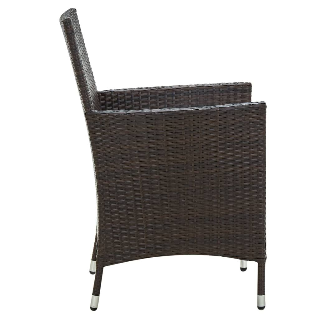 7 Piece Outdoor Dining Set with Cushions Poly Rattan Brown Price