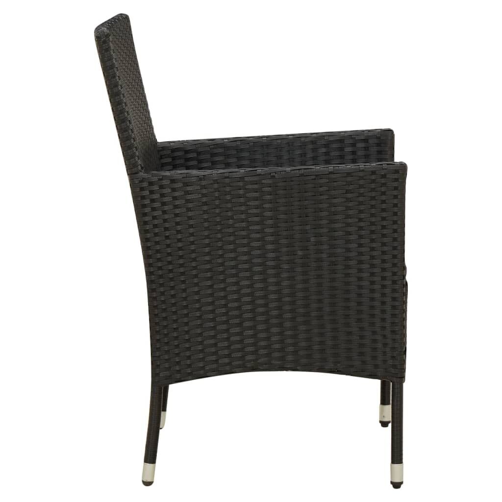 9 Piece Outdoor Dining Set with Cushions Poly Rattan Black Price