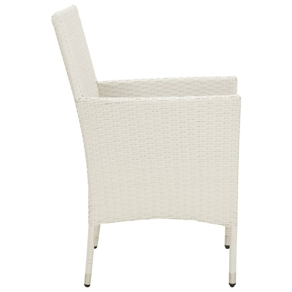 5 Piece Outdoor Dining Set with Cushions Poly Rattan White Price