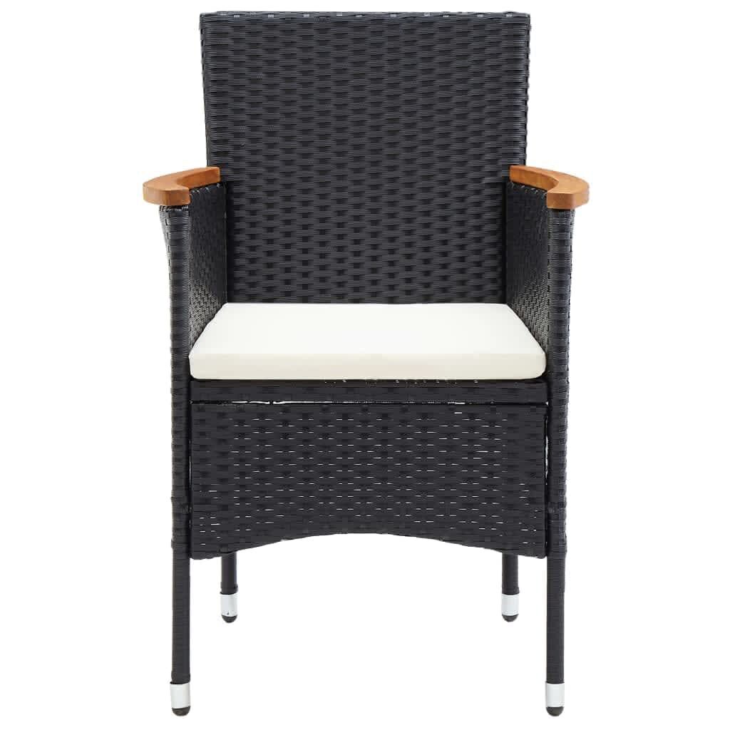9 Piece Garden Dining Set with Cushions Poly Rattan Black Price