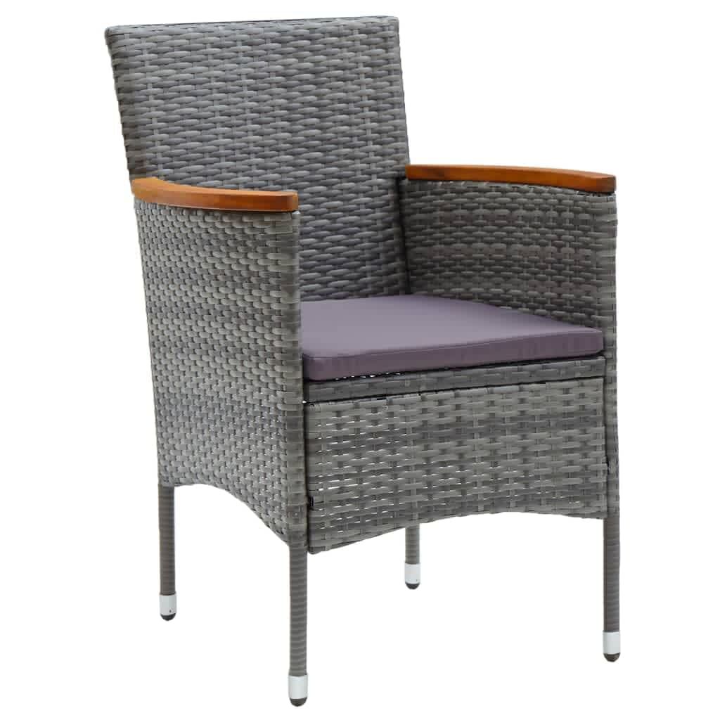 9 Piece Garden Dining Set with Cushions Poly Rattan Grey Price