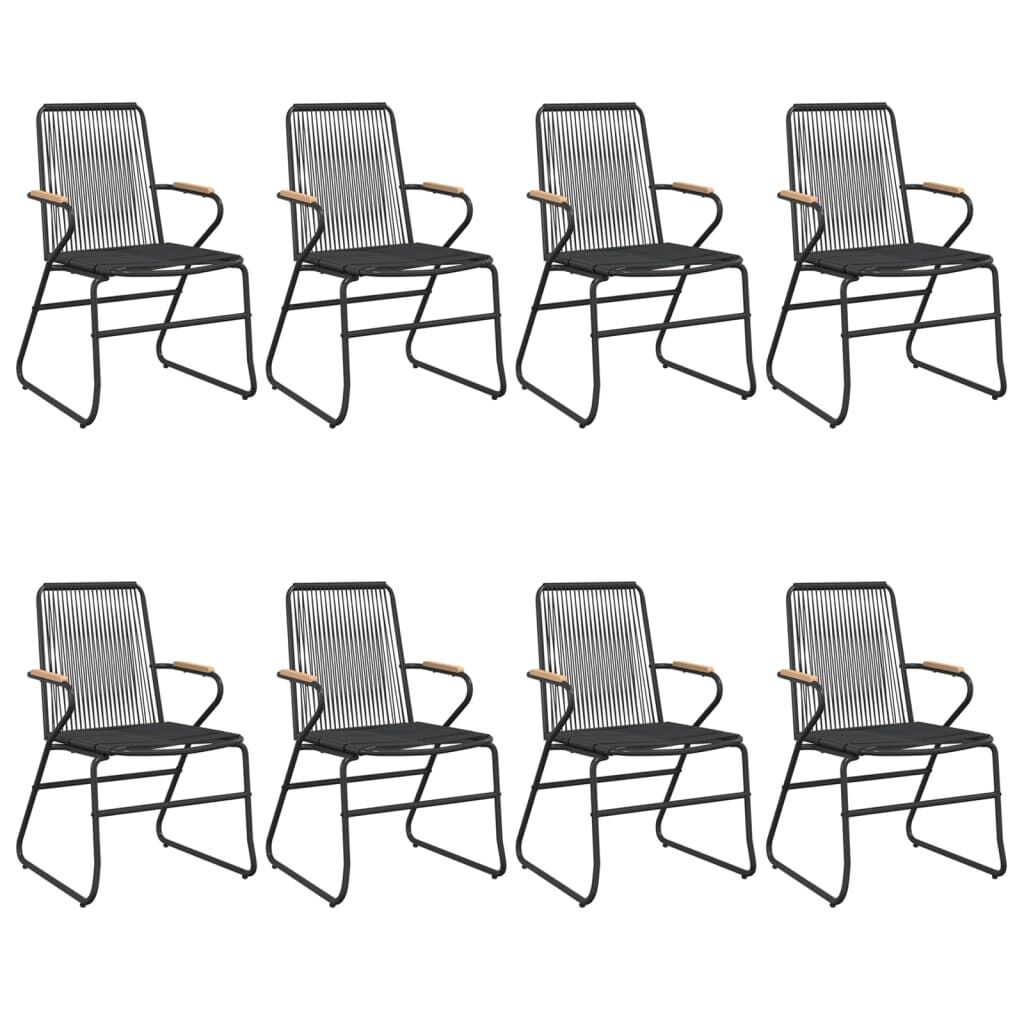 9 Piece Garden Dining Set Black PVC Rattan Price