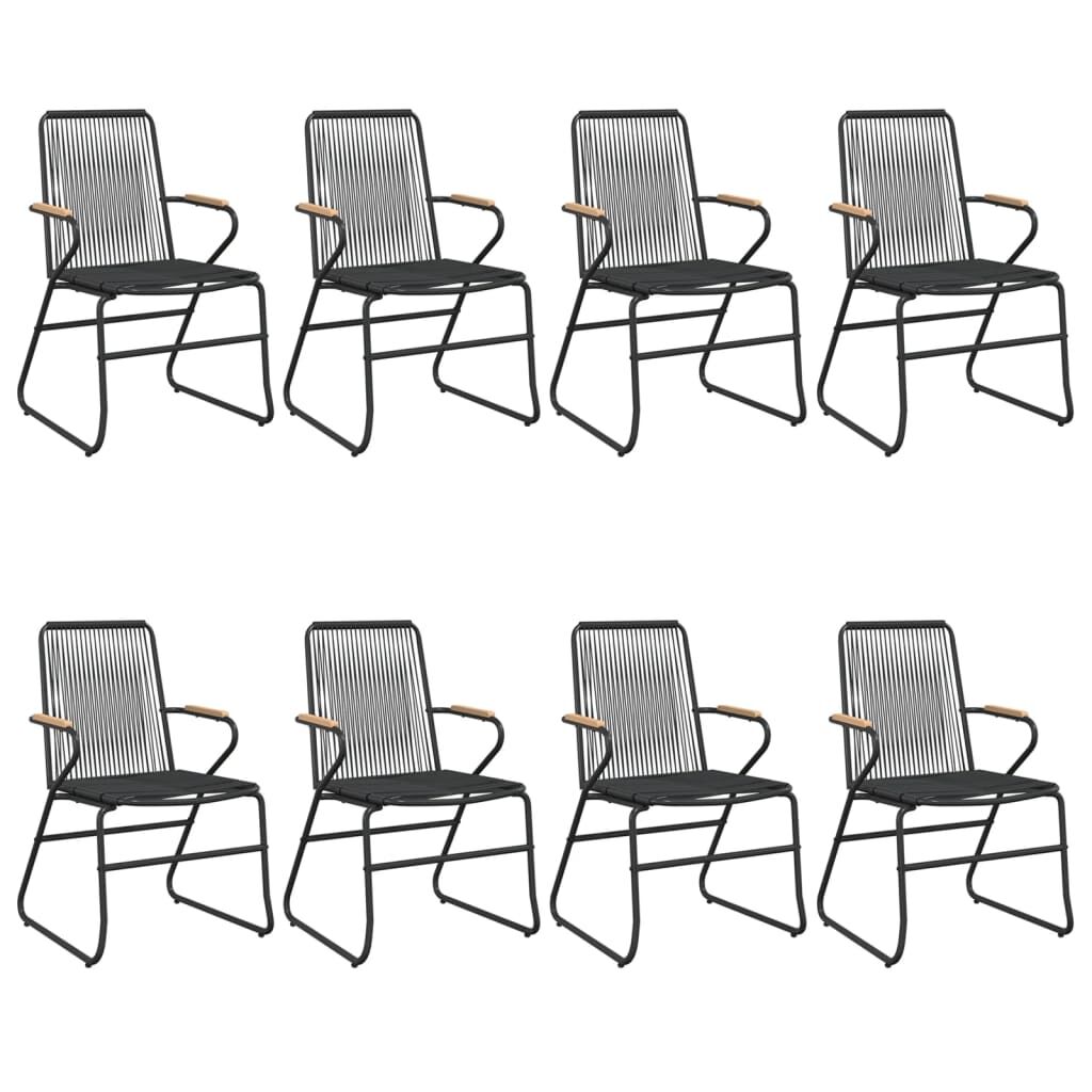 9 Piece Garden Dining Set Black PVC Rattan Price