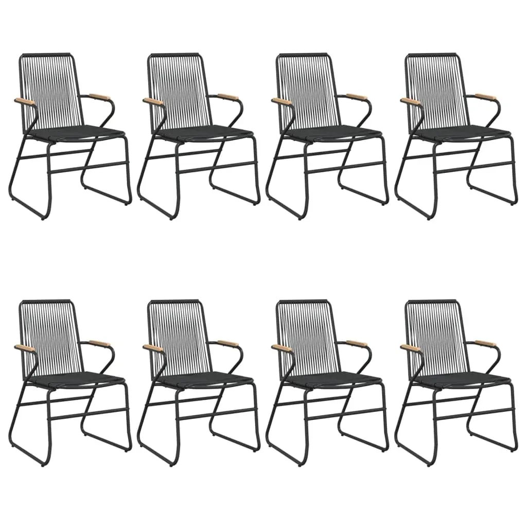 9 Piece Garden Dining Set Black PVC Rattan Price