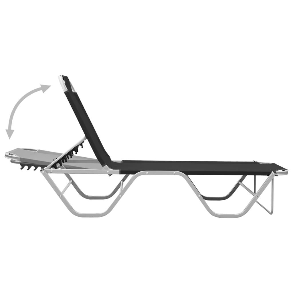 Sun Lounger Aluminium and Textilene Black Price