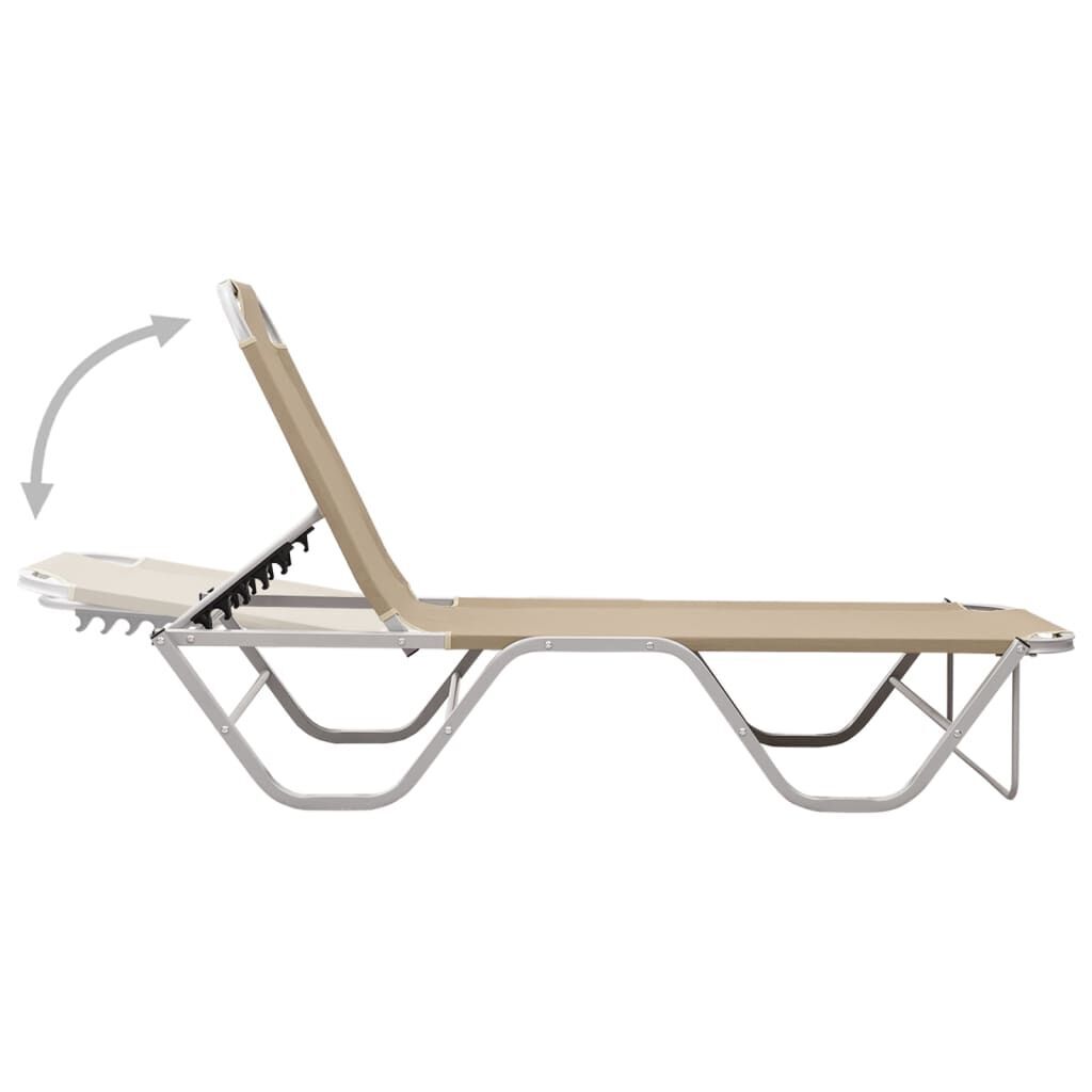 Sun Lounger Aluminium and Textilene Cream Price