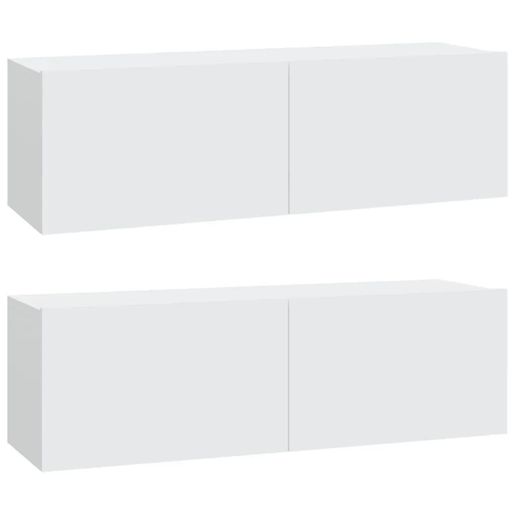 4 Piece TV Cabinet Set White Engineered Wood Price