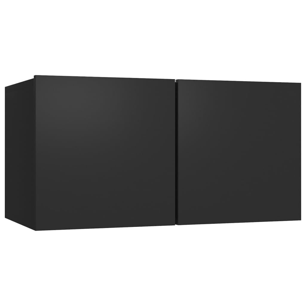 6 Piece TV Cabinet Set Black Engineered Wood Price