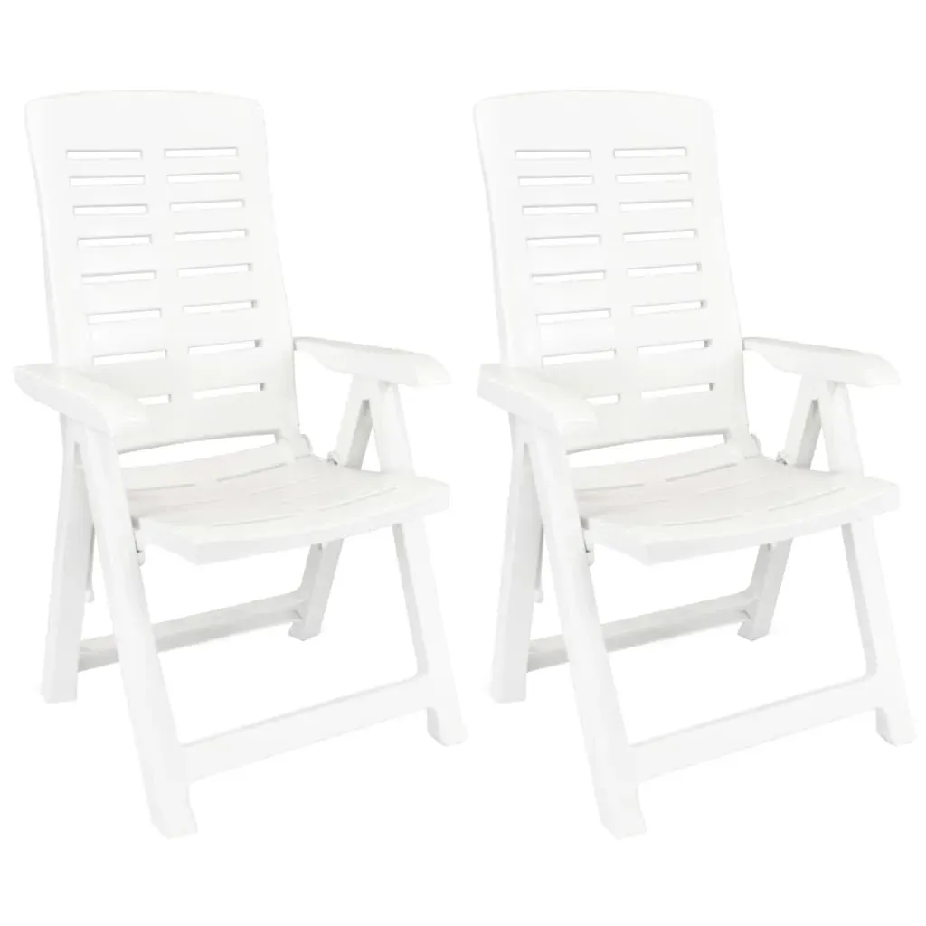 3 Piece Garden Dining Set White Polypropylene Price