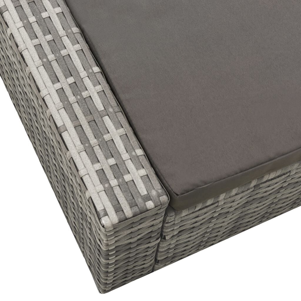 Double Sun Lounger Poly Rattan Grey Price
