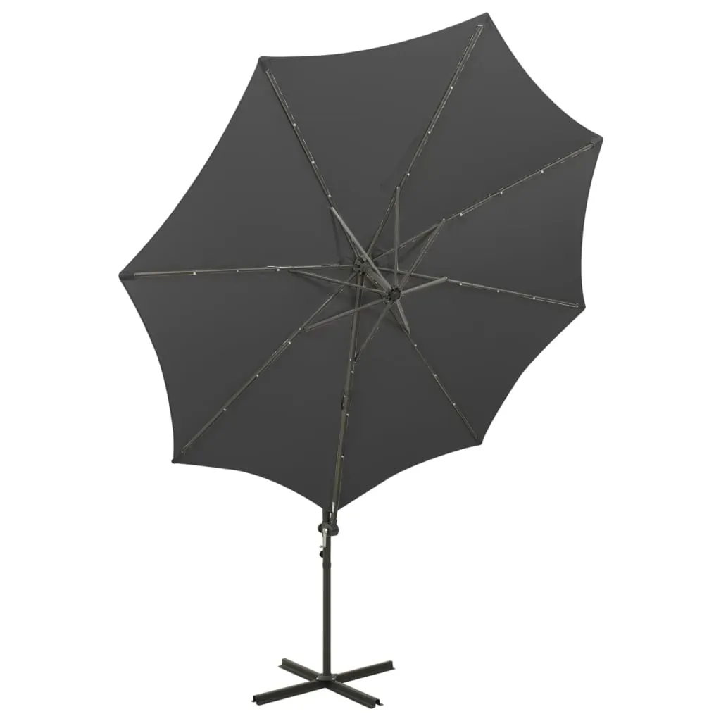 Cantilever Garden Parasol with Pole and LED Lights Anthracite 300 cm Price