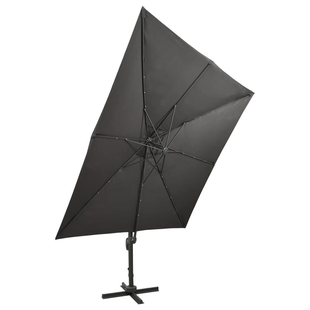Cantilever Garden Parasol with Pole and LED Lights Anthracite 300 cm Price