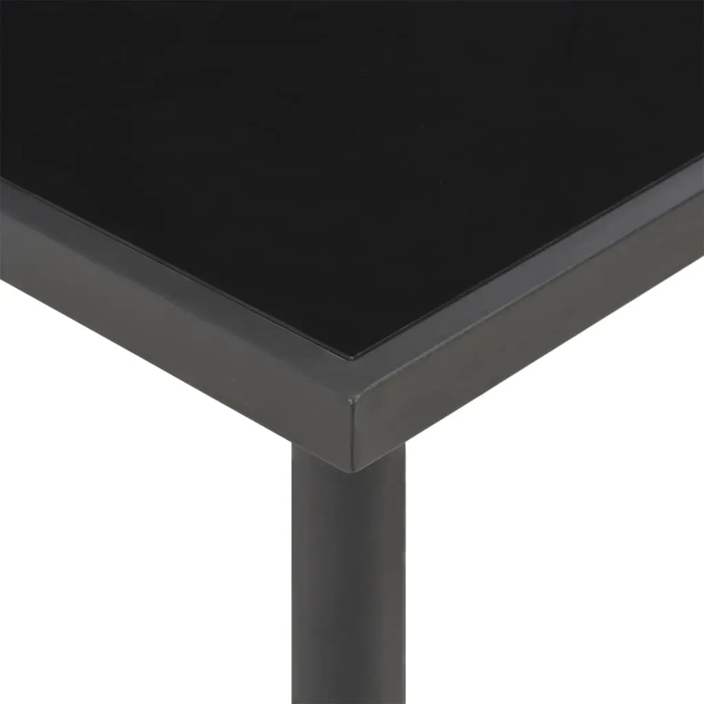 Outdoor Dining Table Anthracite 220x90x75 cm Steel and Glass Price