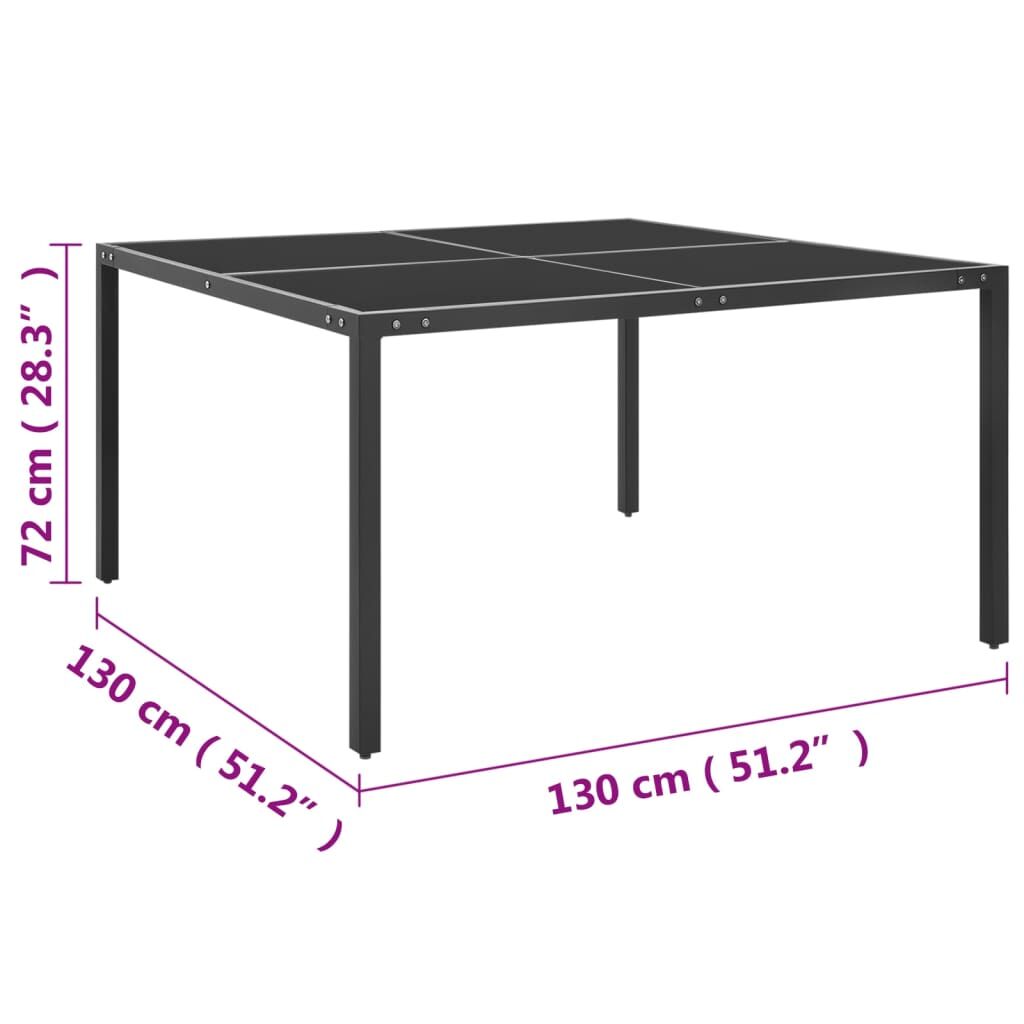 Garden Table Anthracite 130x130x72 cm Steel and Glass Price