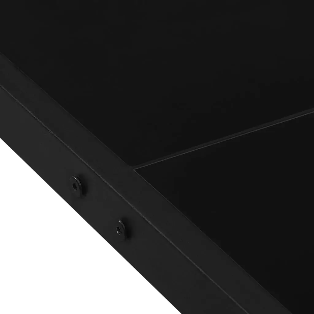 Garden Table 130x130x72 cm Black Steel and Glass Price