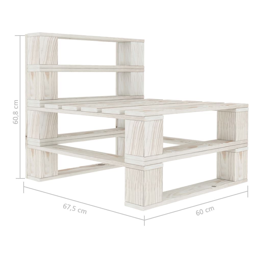 Garden Pallet Middle Sofa Wood White Price