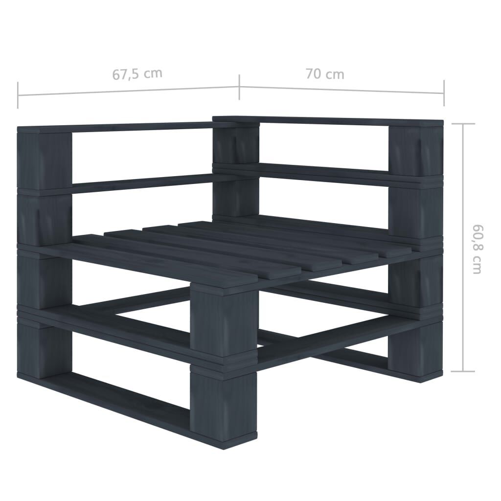 Garden Pallet Corner Sofa Wood Grey Price