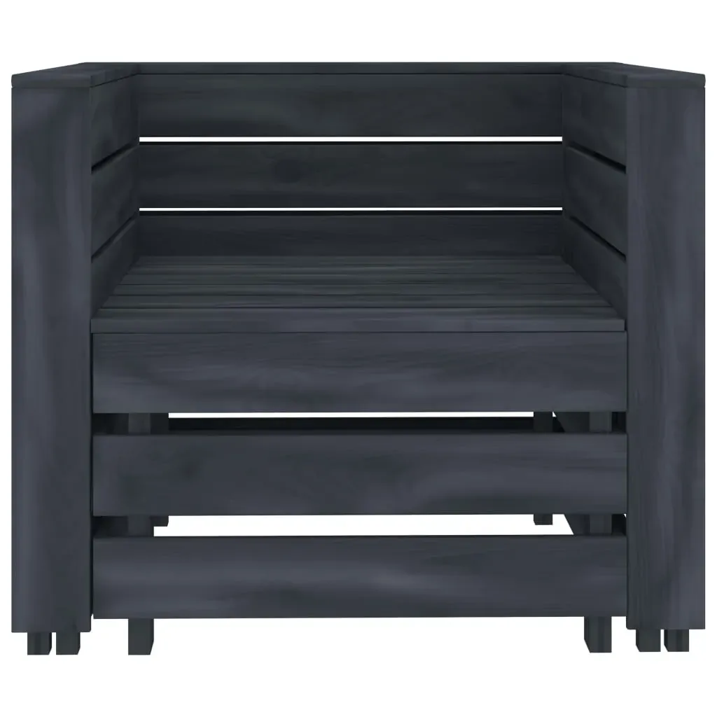 2 Piece Garden Pallet Lounge Set Grey Wood Price