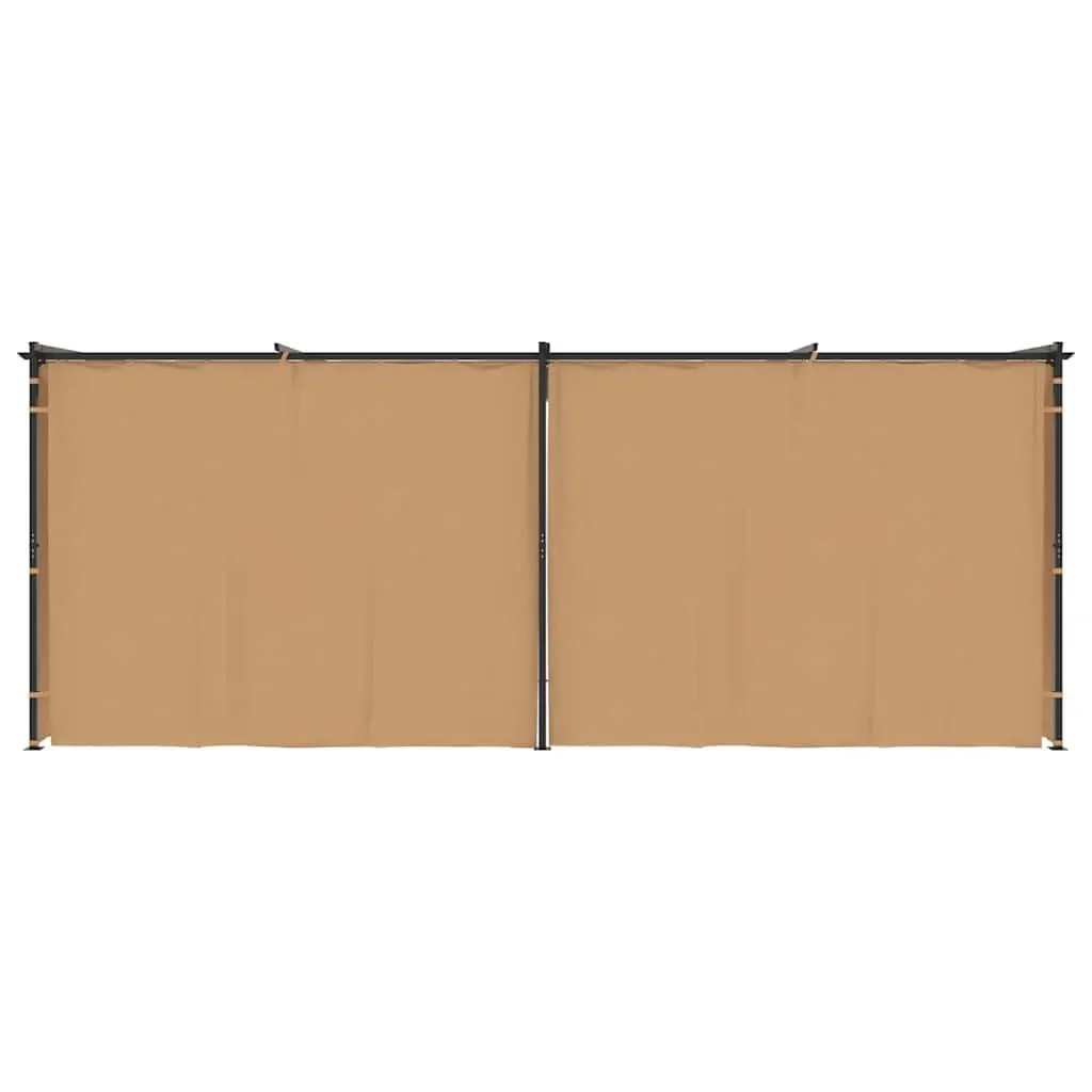 Gazebo with Curtains 6x3 m Taupe Steel Price
