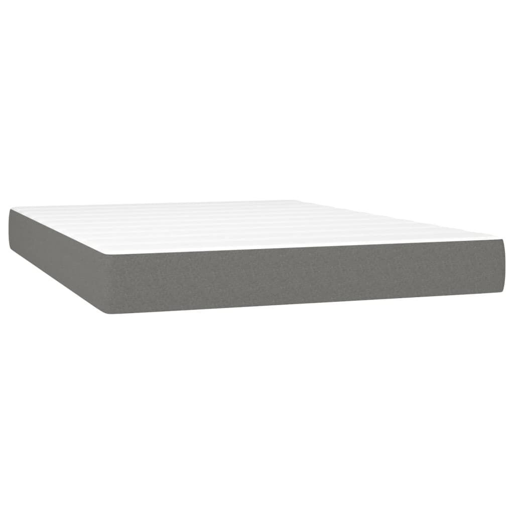 Box Spring Bed with Mattress Dark Grey 137x190 cm Fabric Price