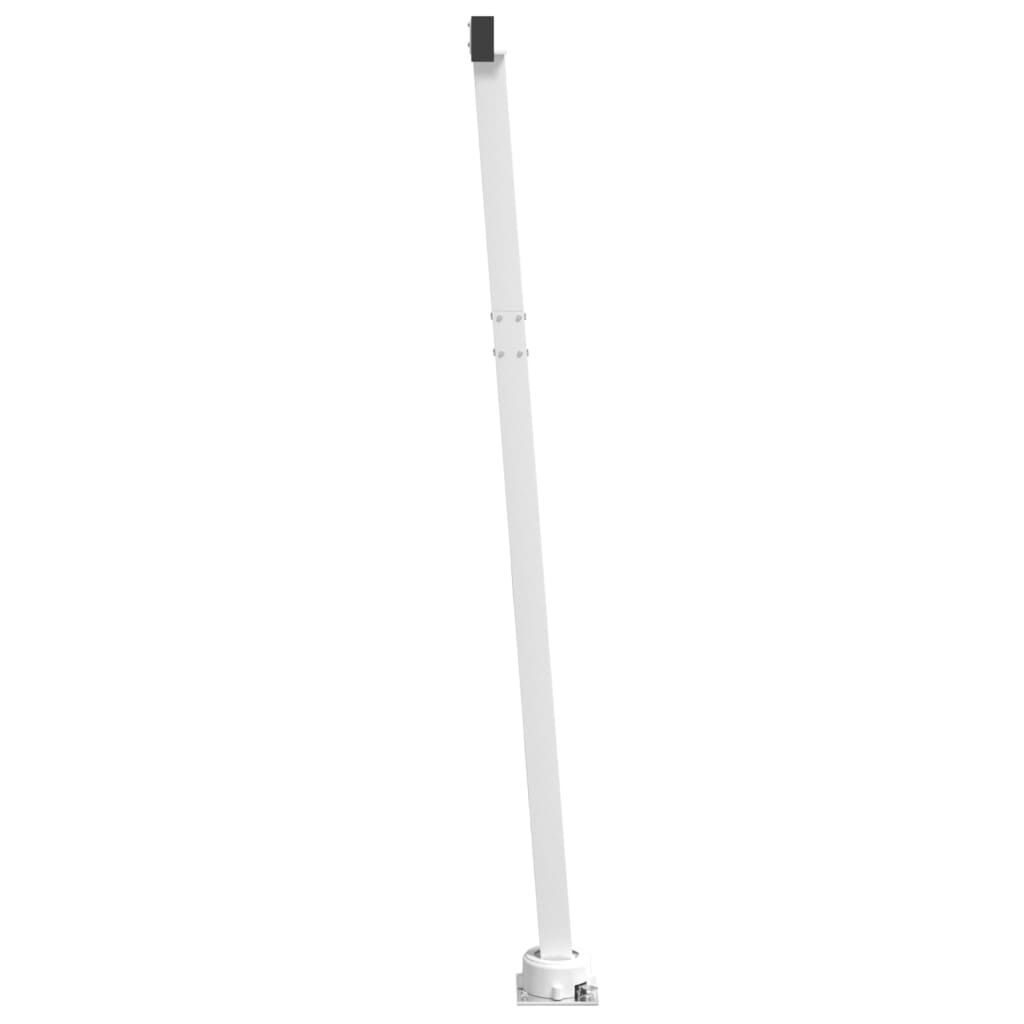 Awning Post Set White 450x245 cm Iron Price