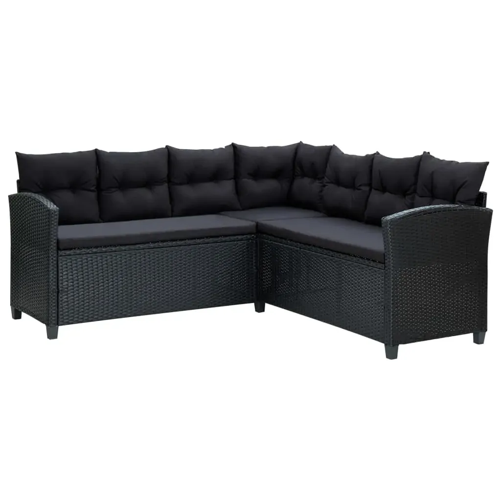 6 Piece Garden Lounge Set with Cushions Poly Rattan Black Price