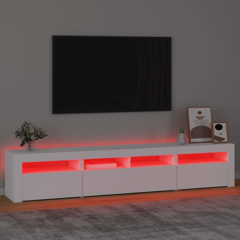 TV Cabinet with LED Lights Black 210x35x40 cm Price