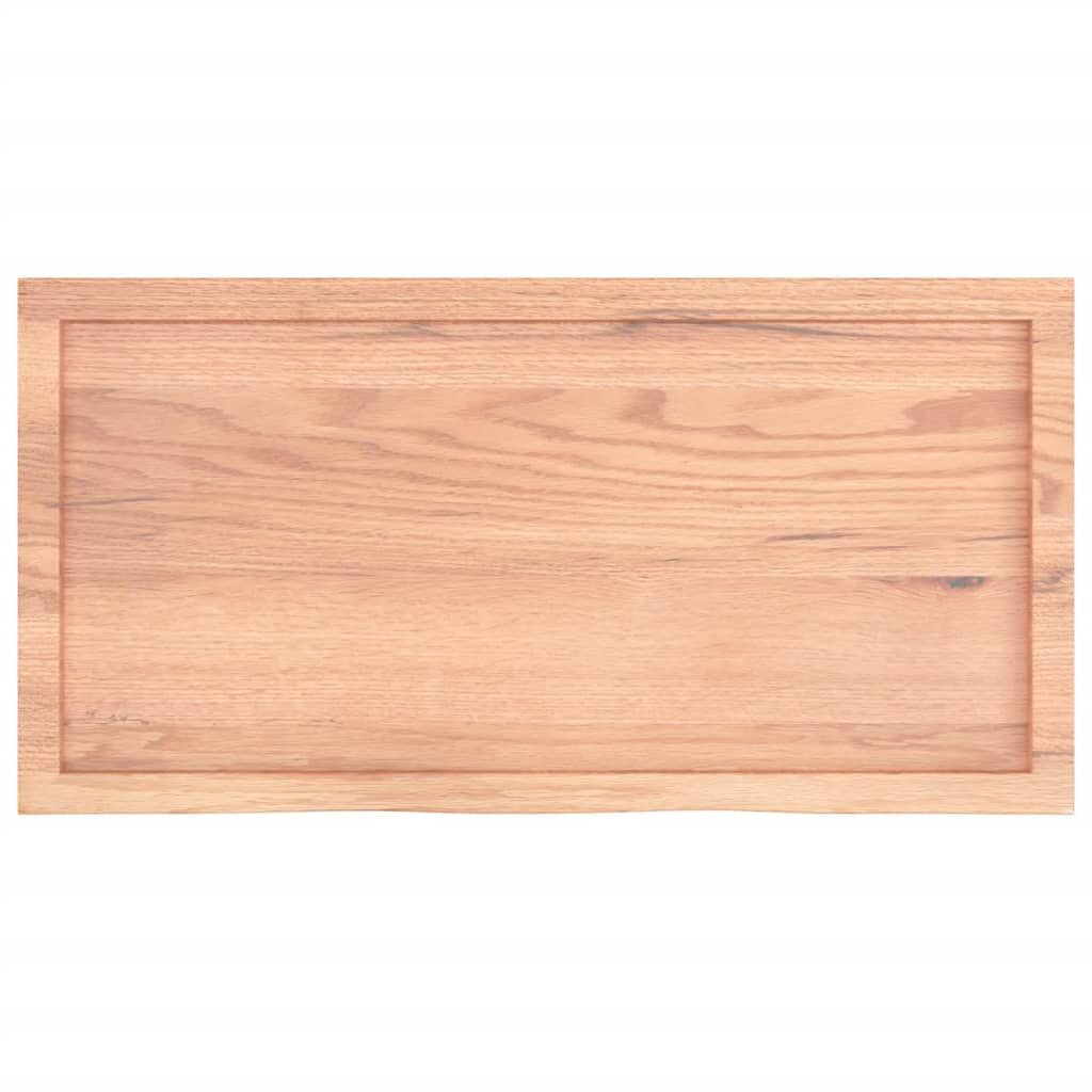 Bathroom Countertop Light Brown 100x50x4 cm Treated Solid Wood Price