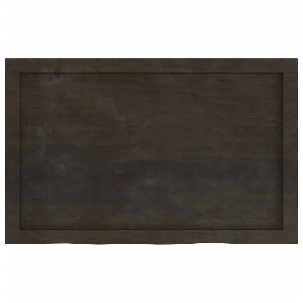Bathroom Countertop Dark Brown 80x50x6 cm Treated Solid Wood Price