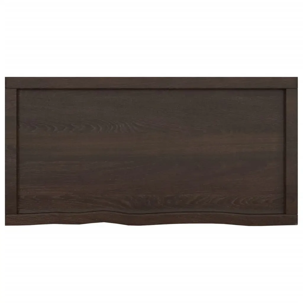 Bathroom Countertop Dark Brown 100x50x6 cm Treated Solid Wood Price