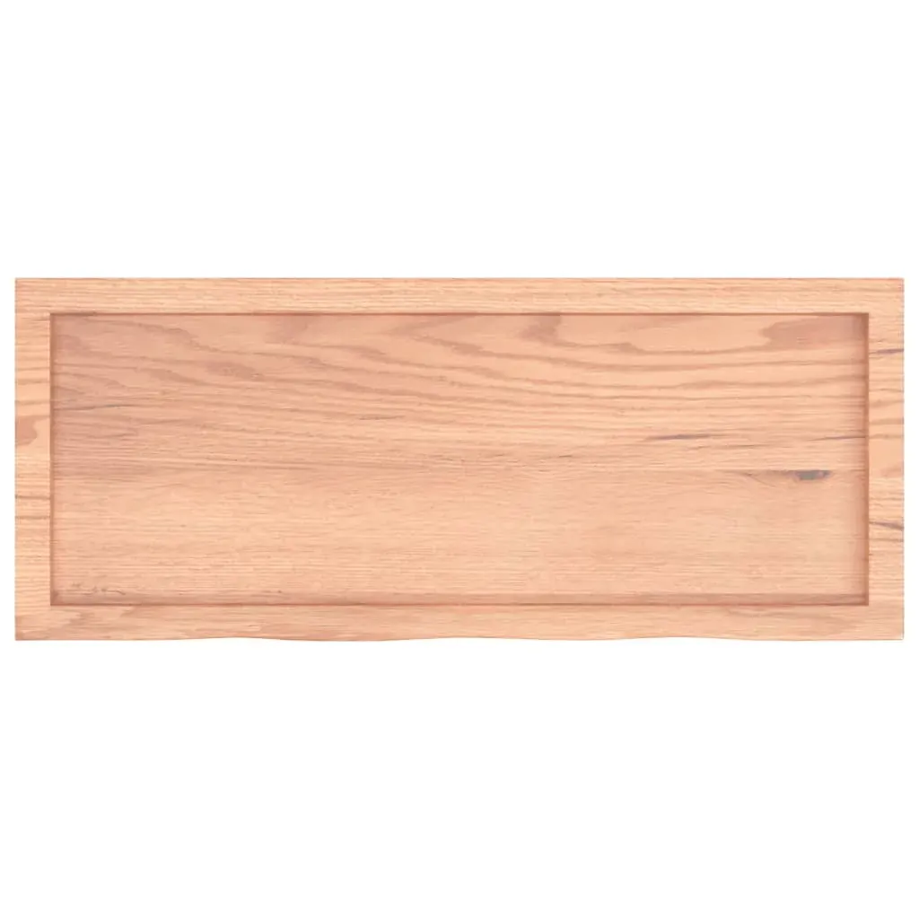 Table Top Light Brown 100x40x4 cm Treated Solid Wood Oak Price