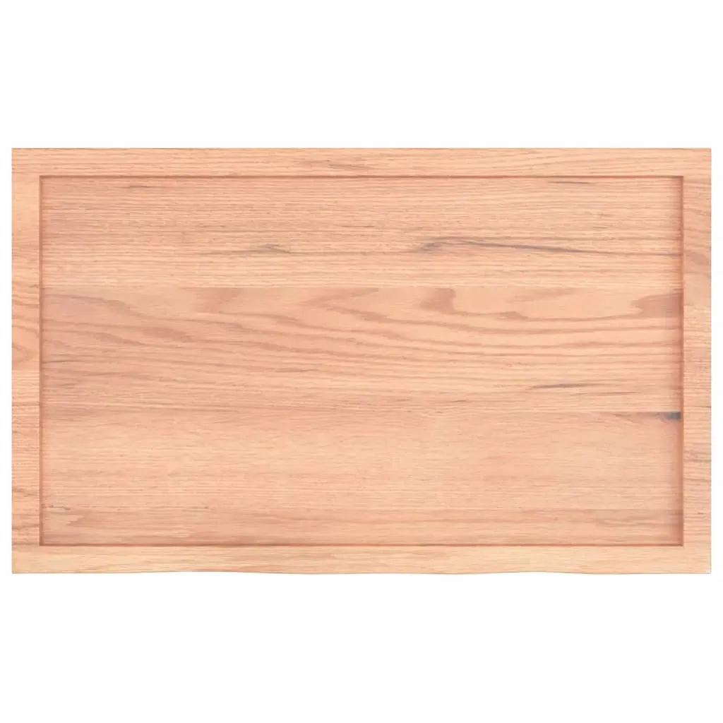 Table Top Light Brown 100x60x4 cm Treated Solid Wood Oak Price