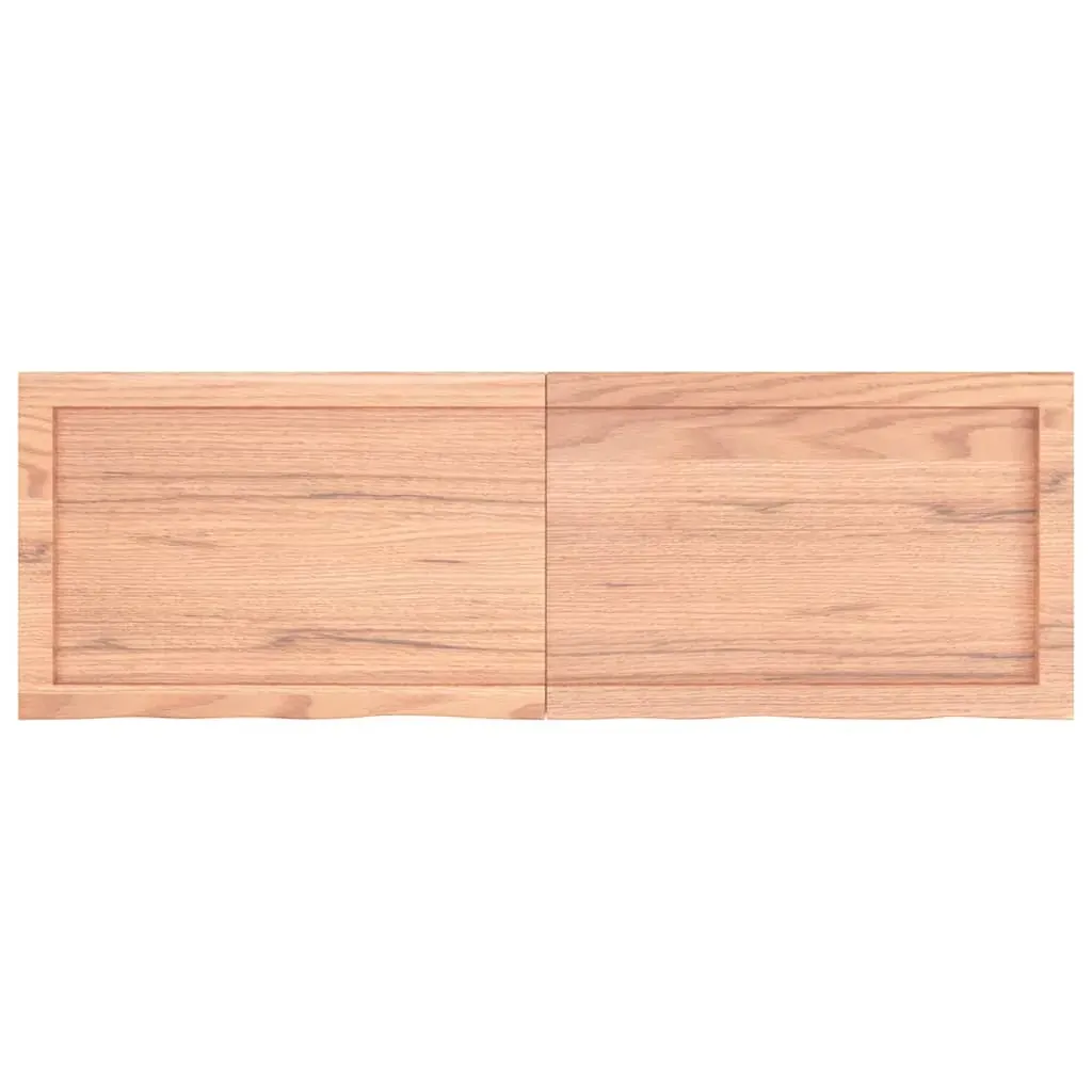 Table Top Light Brown 120x40x4 cm Treated Solid Wood Oak Price