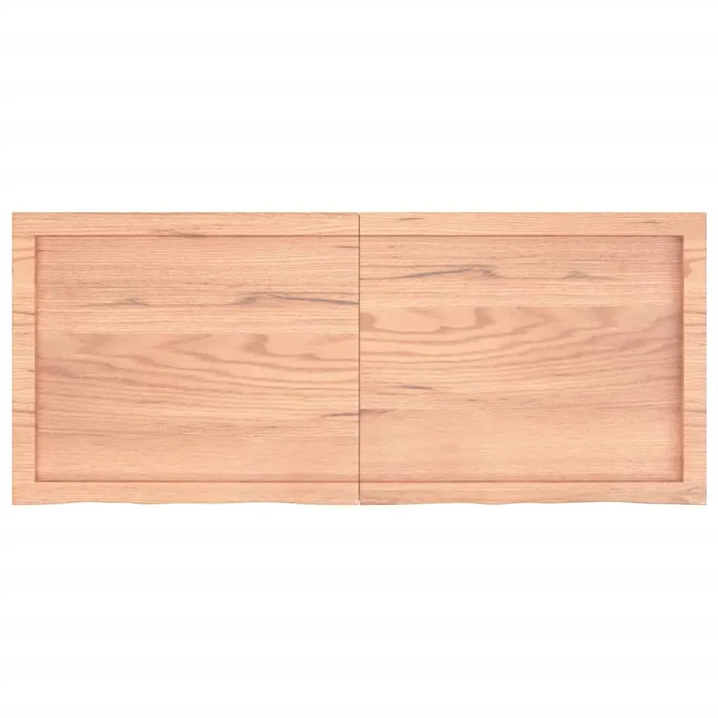 Table Top Light Brown 120x50x4 cm Treated Solid Wood Oak Price