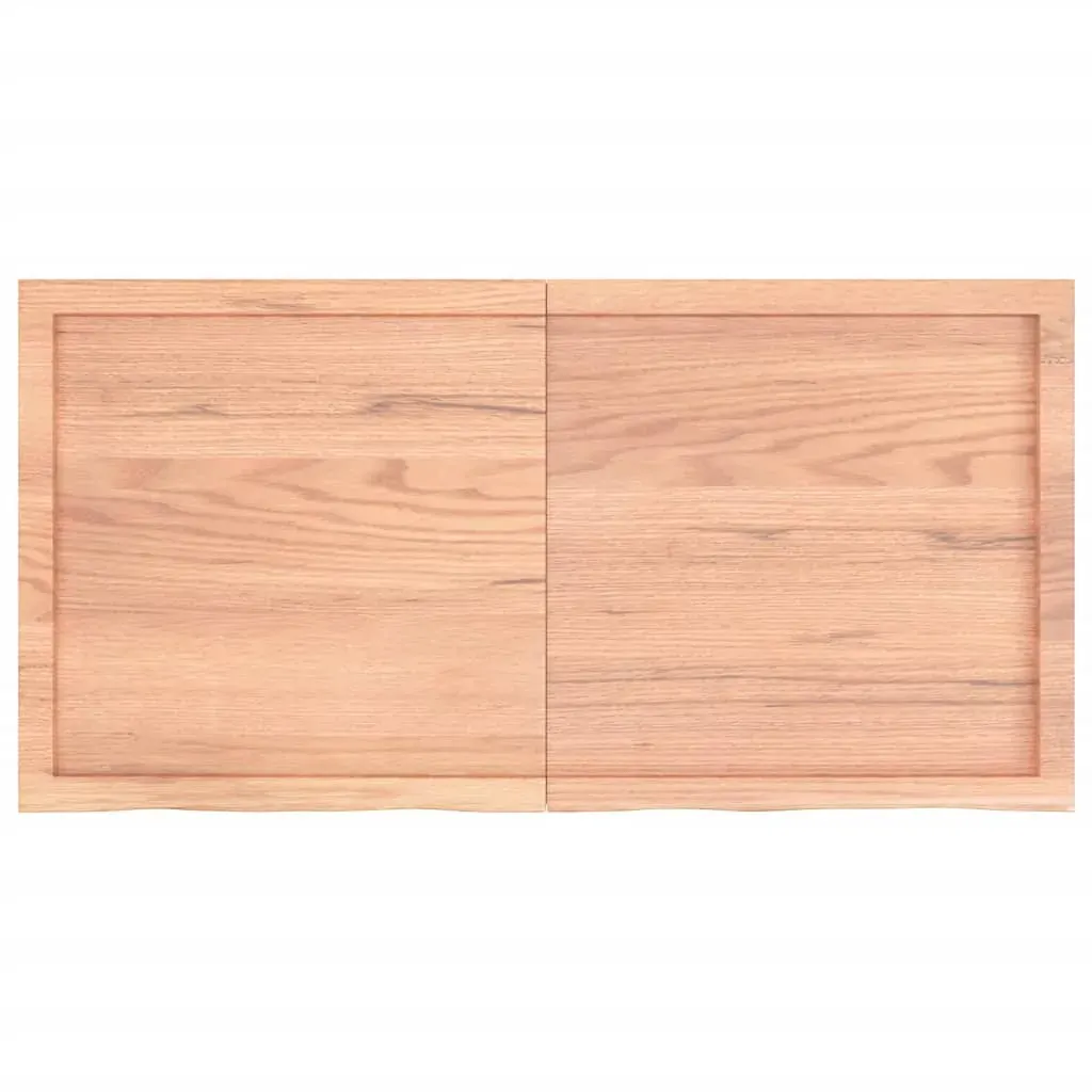 Table Top Light Brown 120x60x6 cm Treated Solid Wood Oak Price
