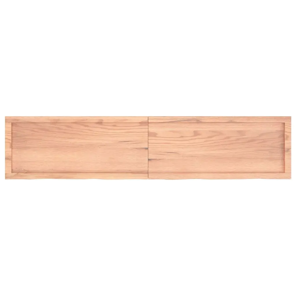 Table Top Light Brown 180x40x4 cm Treated Solid Wood Oak Price