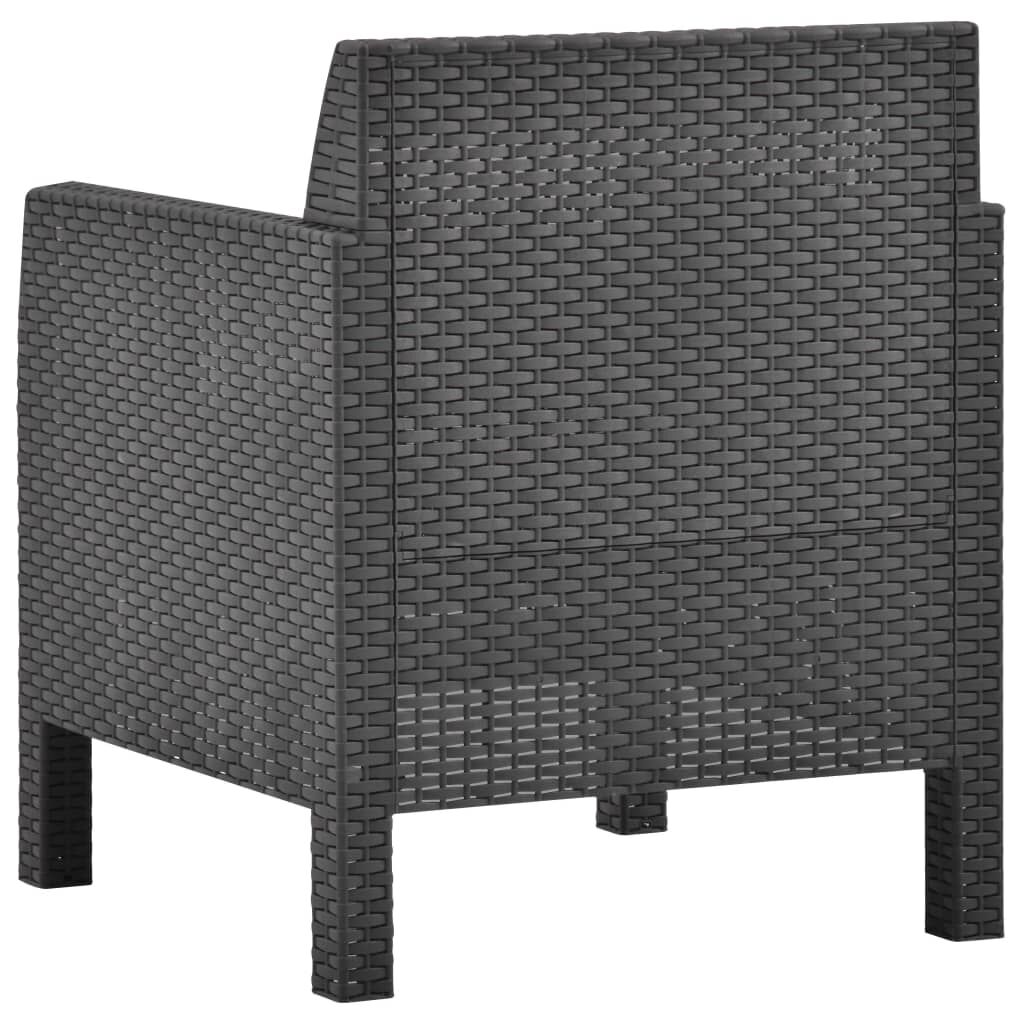 Garden Chair with Cushion PP Rattan Anthracite Price