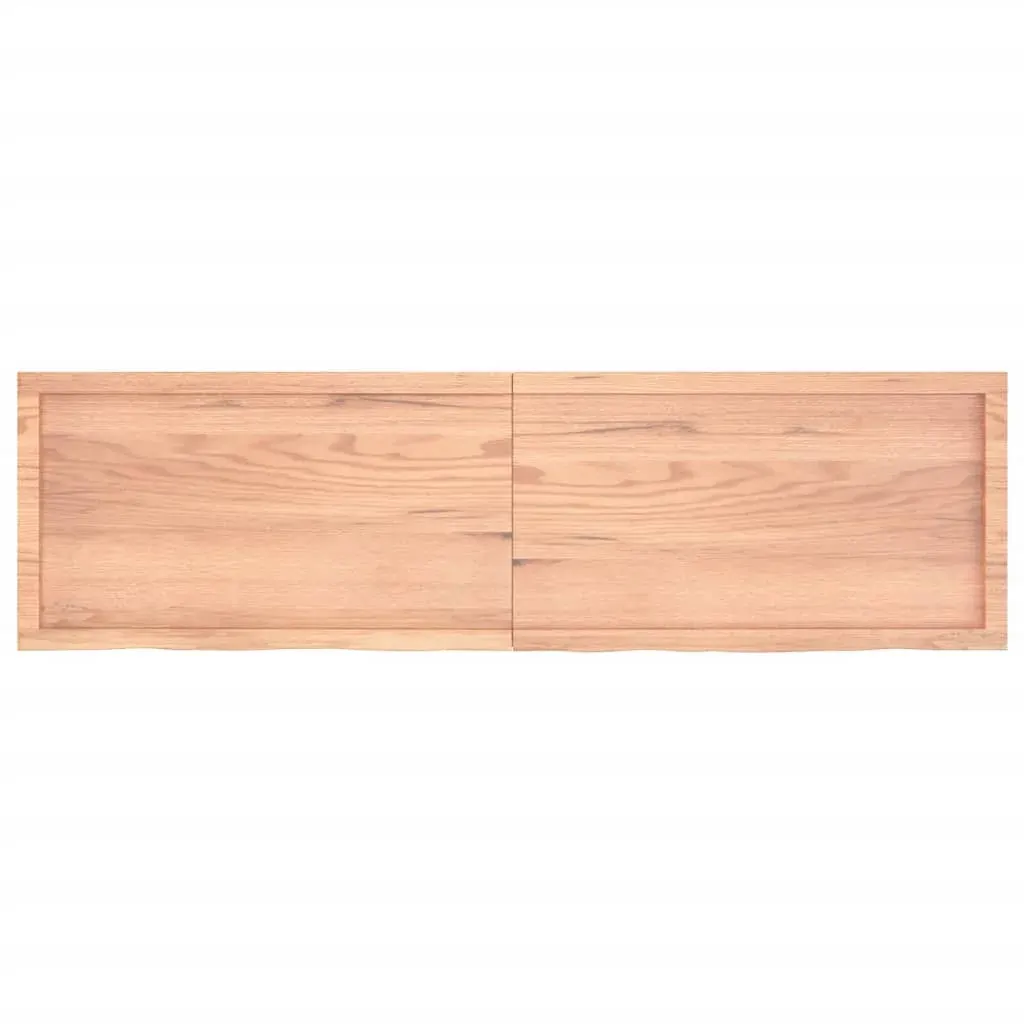 Table Top Light Brown 180x50x4 cm Treated Solid Wood Oak Price