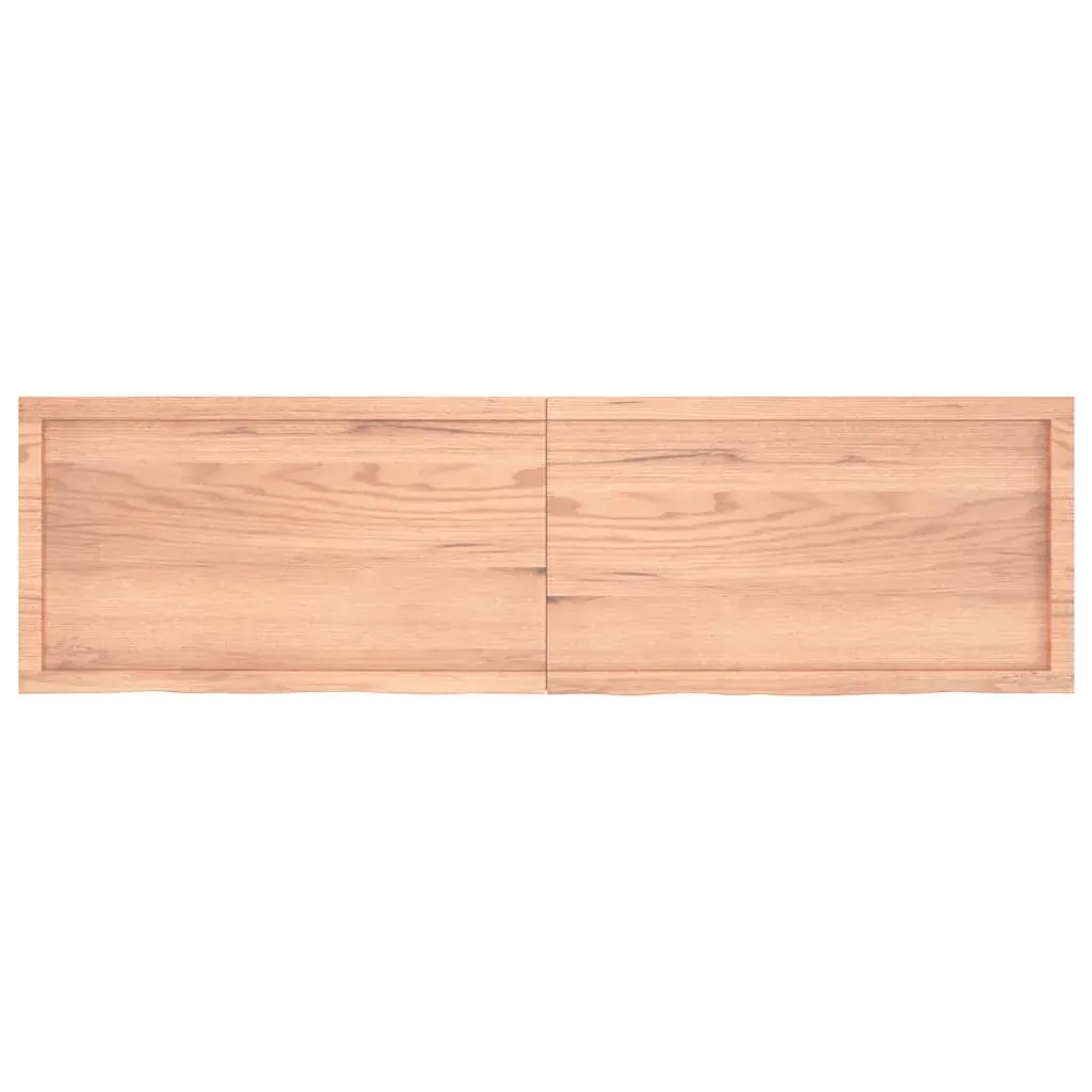 Table Top Light Brown 180x50x6 cm Treated Solid Wood Oak Price