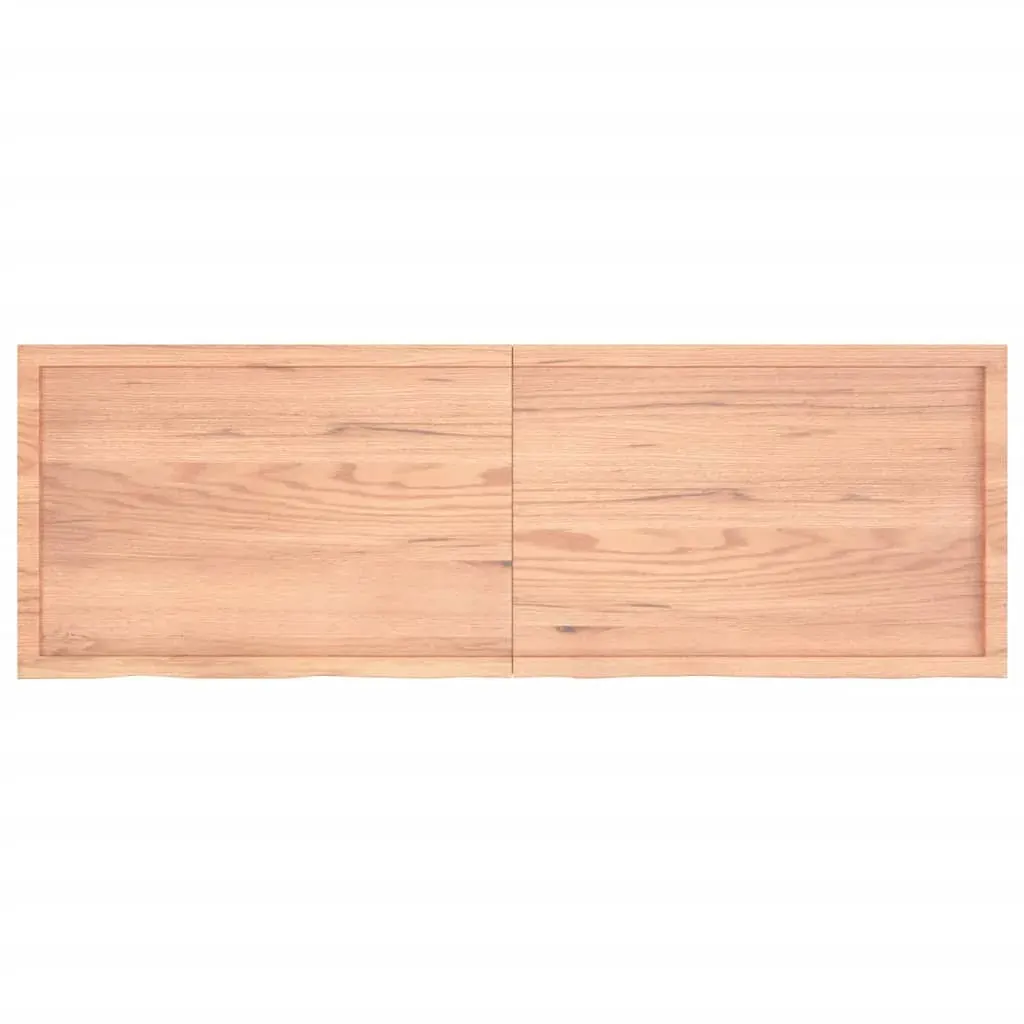 Table Top Light Brown 180x60x6 cm Treated Solid Wood Oak Price