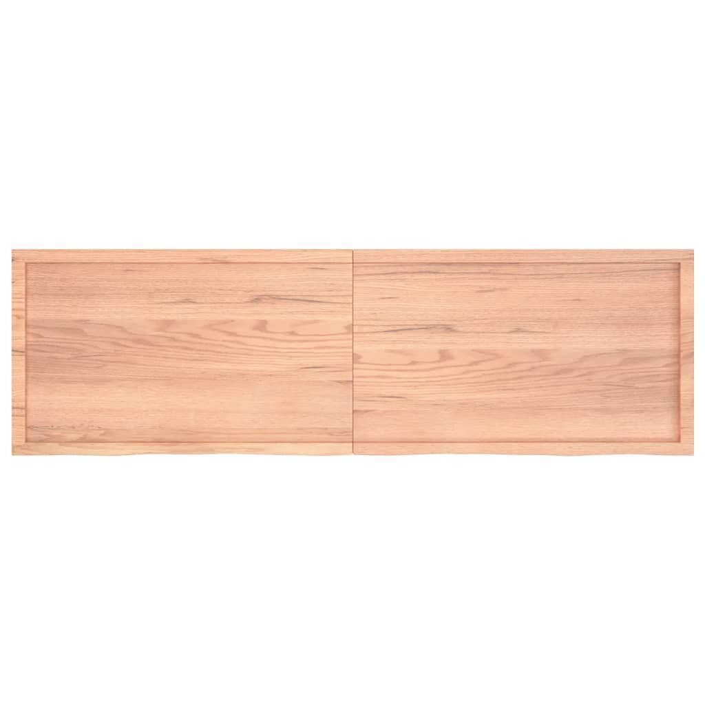 Table Top Light Brown 200x60x4 cm Treated Solid Wood Oak Price