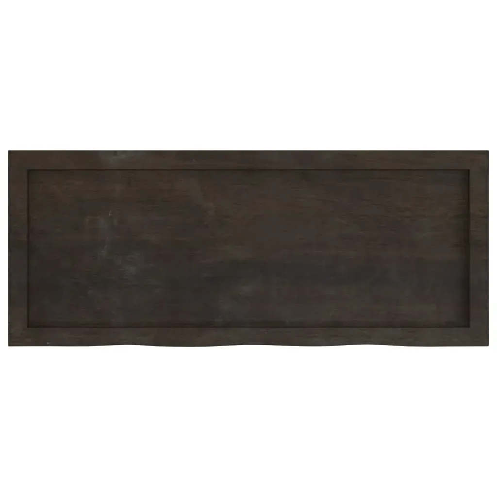 Table Top Dark Brown 100x40x6 cm Treated Solid Wood Oak Price