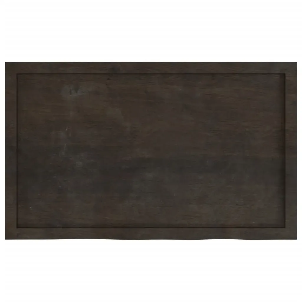 Table Top Dark Brown 100x60x4 cm Treated Solid Wood Oak Price