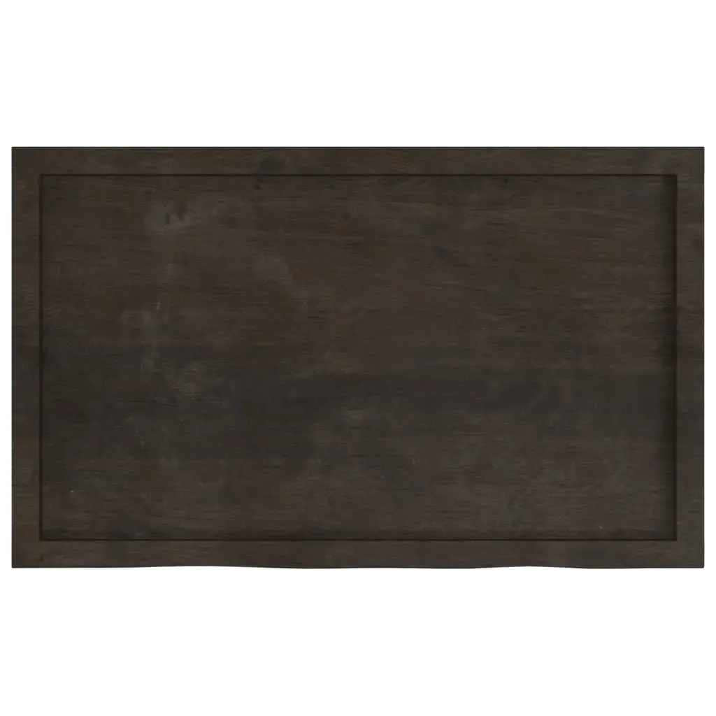 Table Top Dark Brown 100x60x6 cm Treated Solid Wood Oak Price
