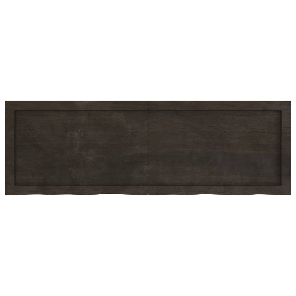 Table Top Dark Brown 120x40x4 cm Treated Solid Wood Oak Price