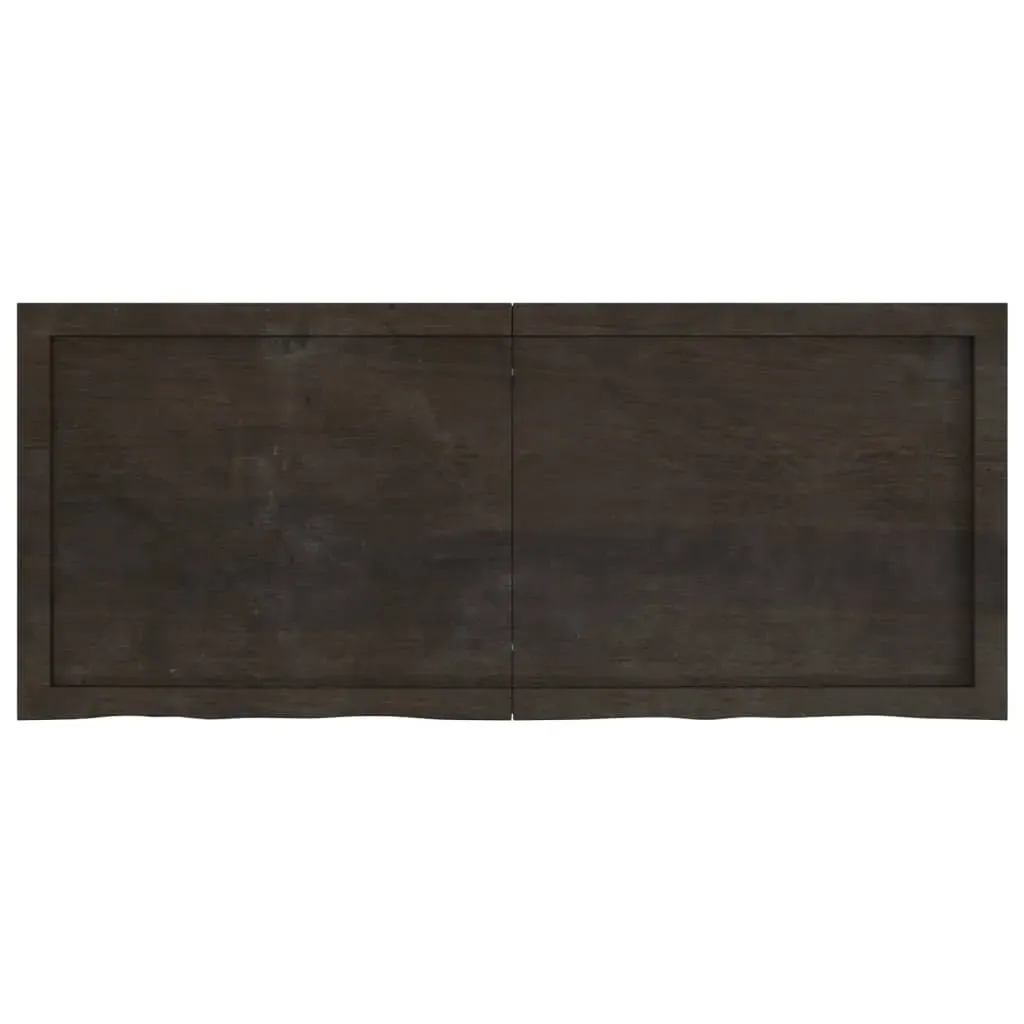 Table Top Dark Brown 120x50x6 cm Treated Solid Wood Oak Price