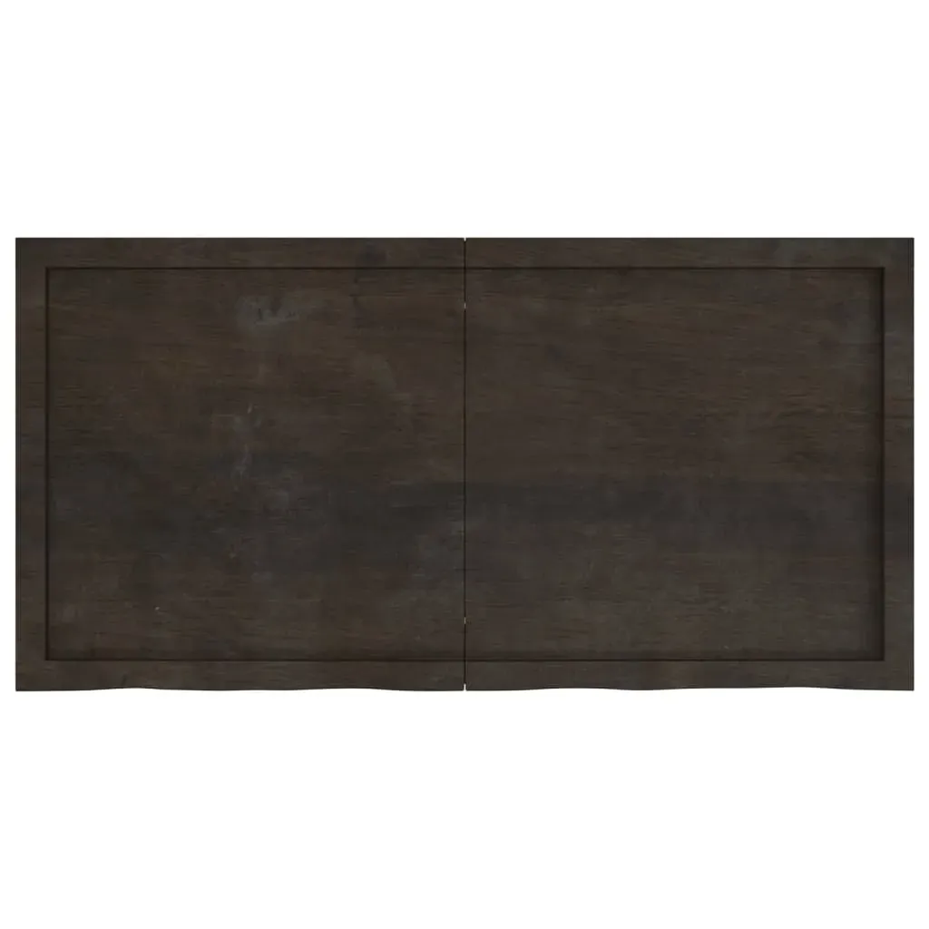 Table Top Dark Brown 120x60x6 cm Treated Solid Wood Oak Price