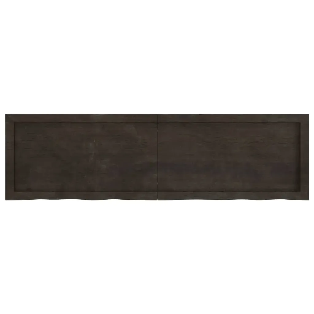 Table Top Dark Brown 140x40x4 cm Treated Solid Wood Oak Price