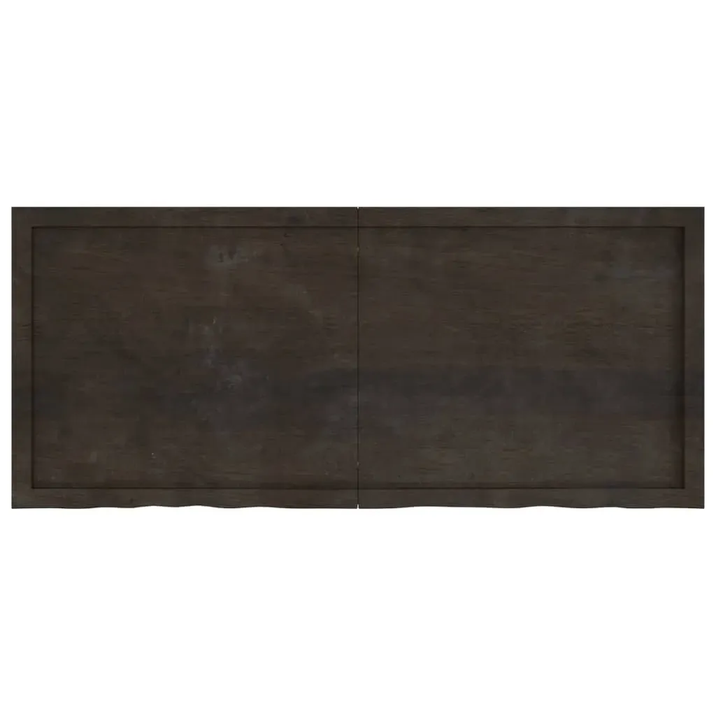 Table Top Dark Brown 140x60x4 cm Treated Solid Wood Oak Price