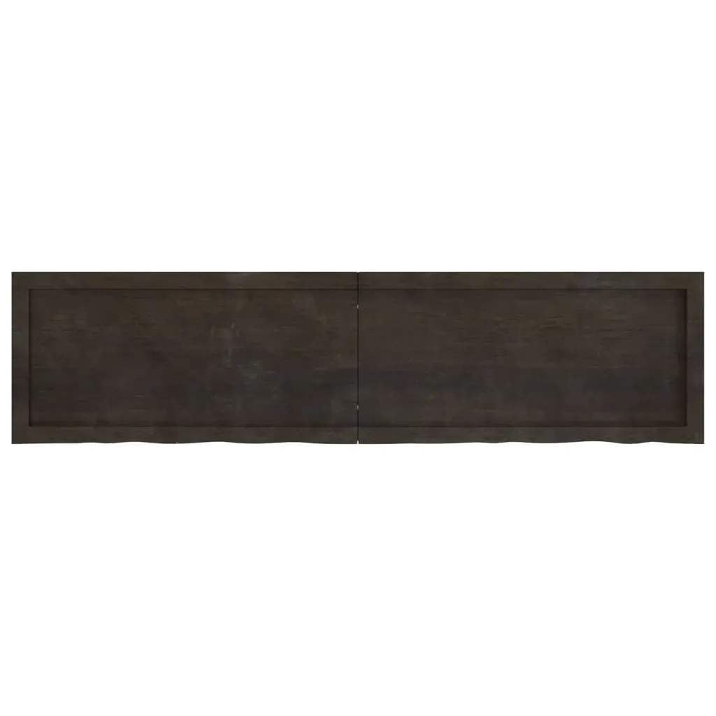 Table Top Dark Brown 160x40x4 cm Treated Solid Wood Oak Price